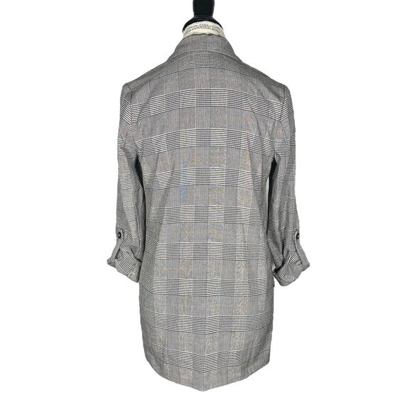 Stradivarius | Women | Stradivarius Glen Plaid Tab Sleeve Open Front Blazer | XS - Picture 3 of 13